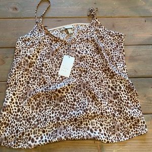 A New Day Cheetah Print Spaghetti Strap Top Size L